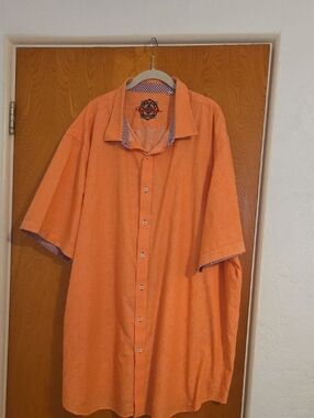 Robert Graham Textured Floral Short Sleeve Men's Shirt Size 4 Extra Large Tall